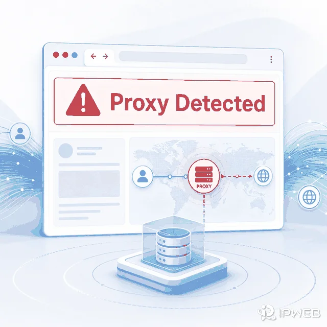 Proxy detected warning on a browser security panel