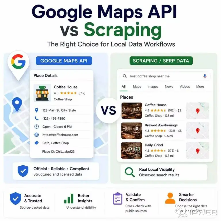 Google Maps API vs scraping comparison for local data workflows