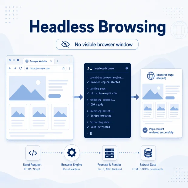 Headless browser running without a visible window