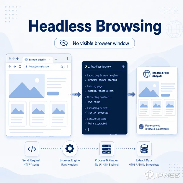 Headless browser running without a visible window