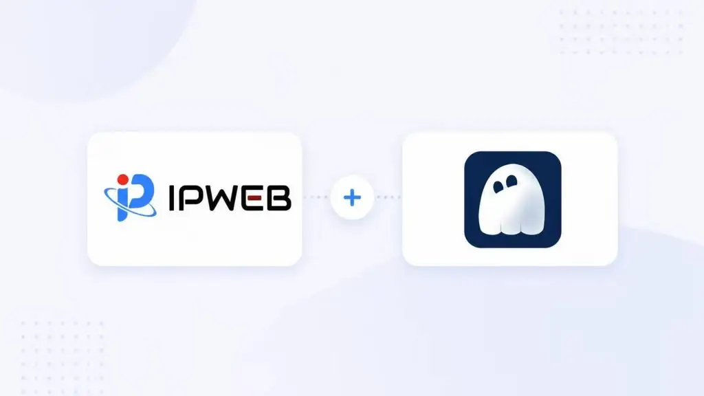 IPWeb and Hidemyacc integration graphic showing proxy setup connection for browser profiles