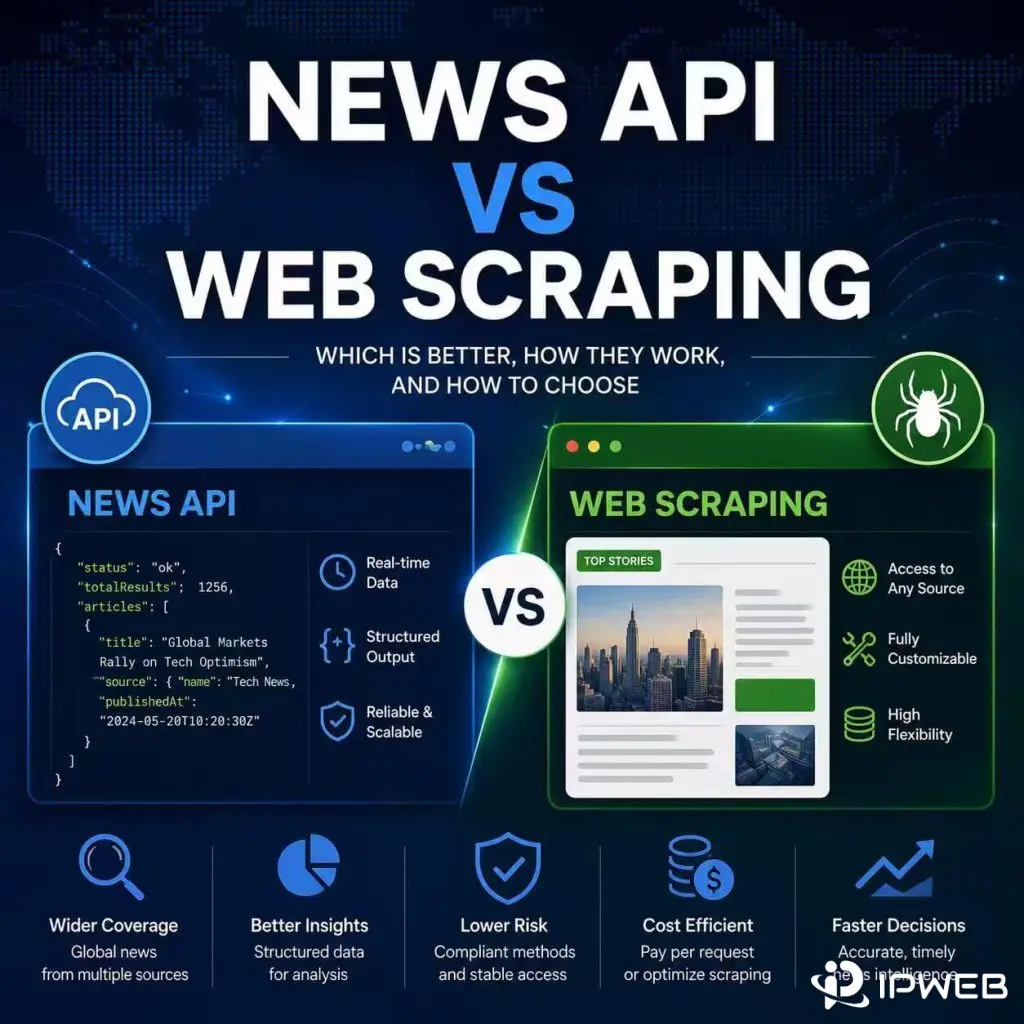 News API vs Web Scraping comparison for collecting public news data