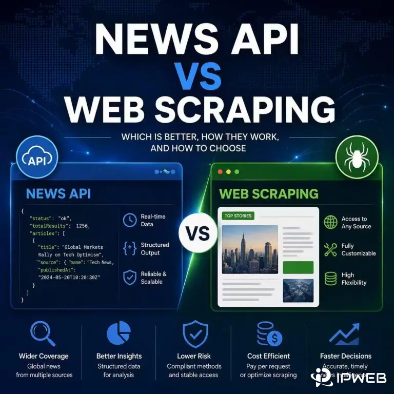 News API vs Web Scraping comparison for collecting public news data