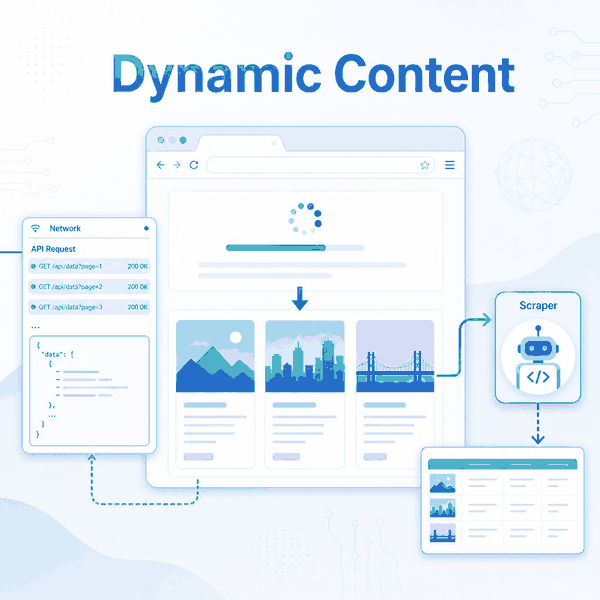 Browser page loading JavaScript dynamic content for scraping