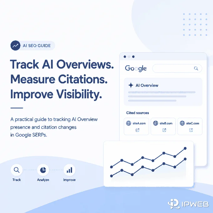 AI Overview tracking guide showing citation monitoring and visibility trends in Google SERPs