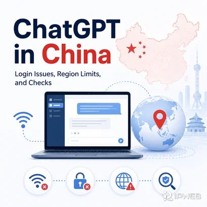 ChatGPT in China cover image showing login issues region limits and network checks