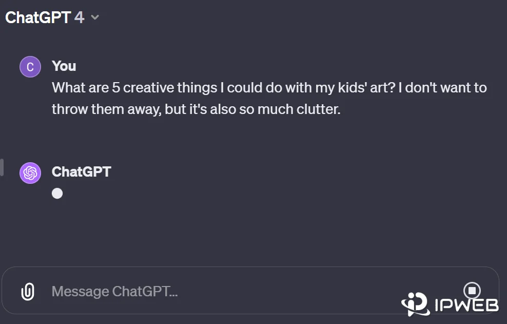 ChatGPT interface stuck loading