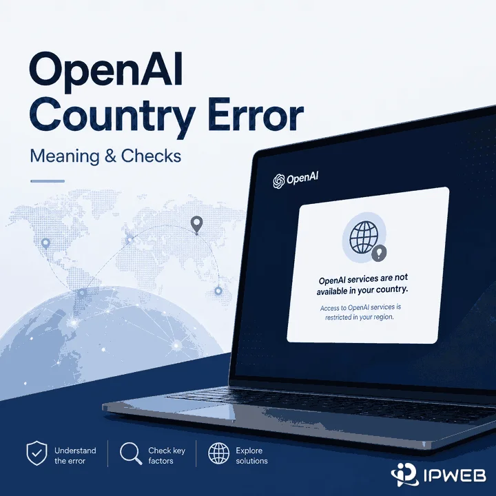 OpenAI country error cover showing a regional access warning and global network concept