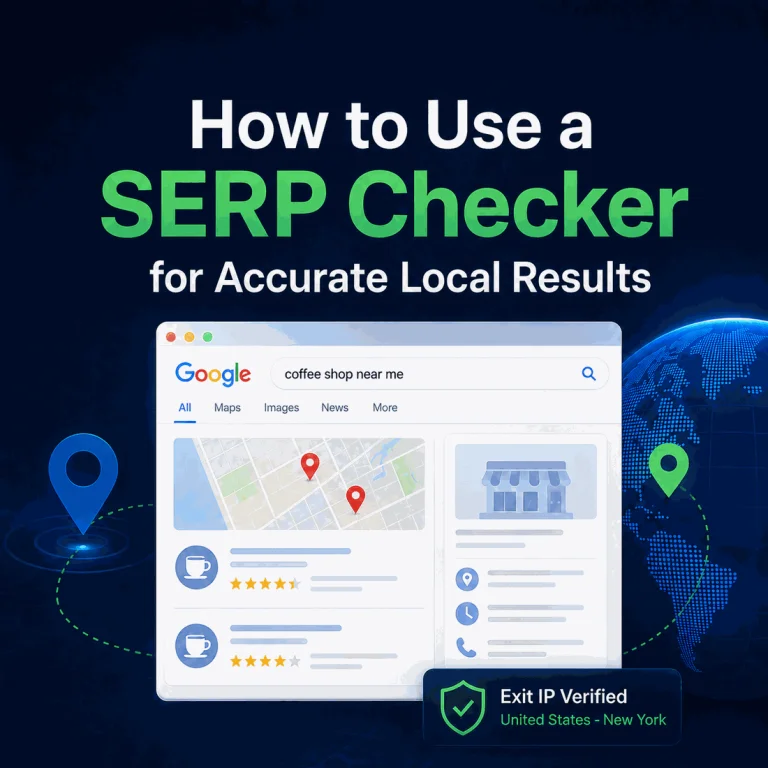 SERP checker for accurate local results with verified location and exit IP