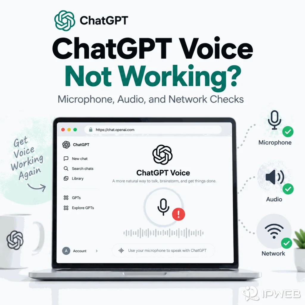 ChatGPT Voice not working cover showing microphone audio and network checks