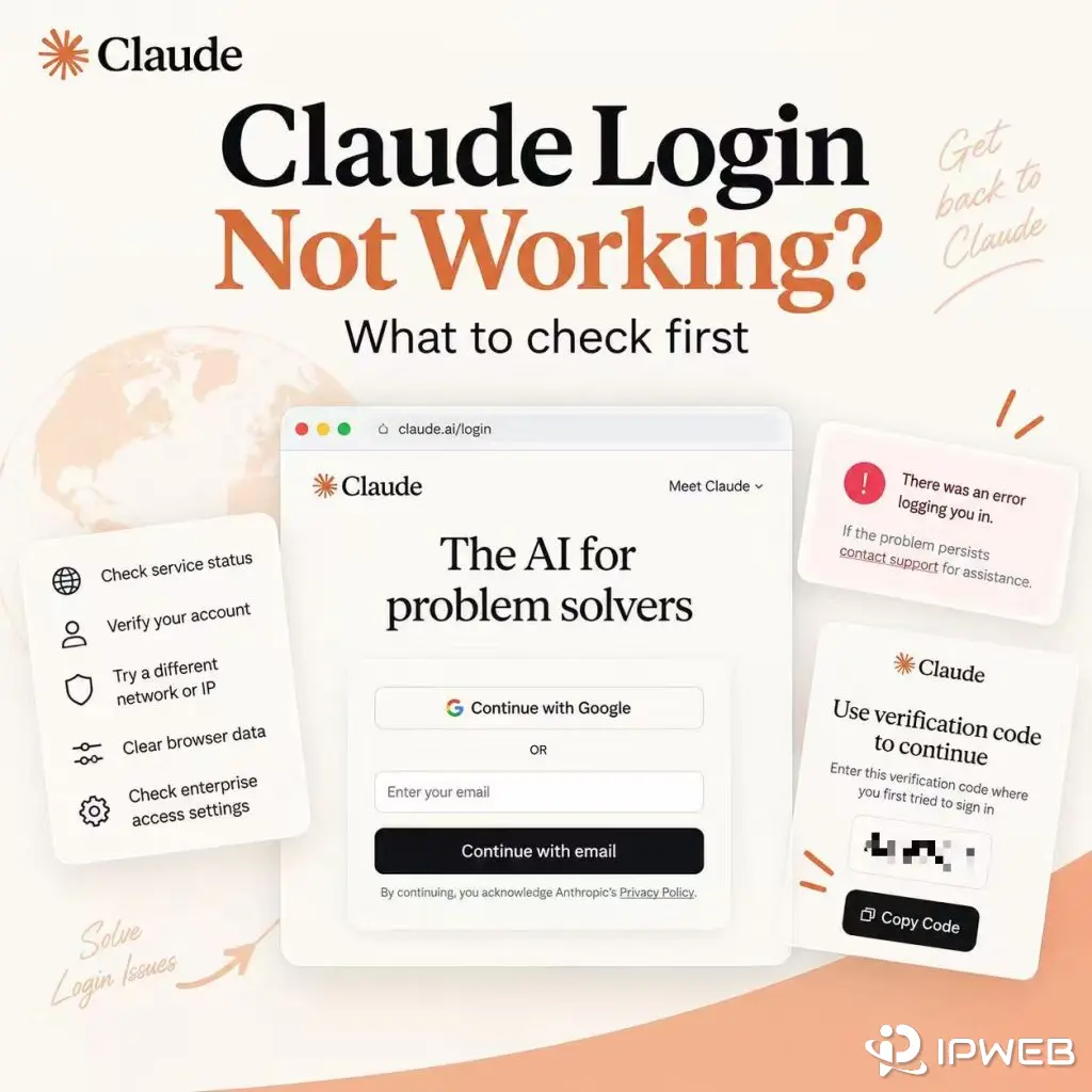 Claude login not working troubleshooting guide with login, verification code, service status, and account checks