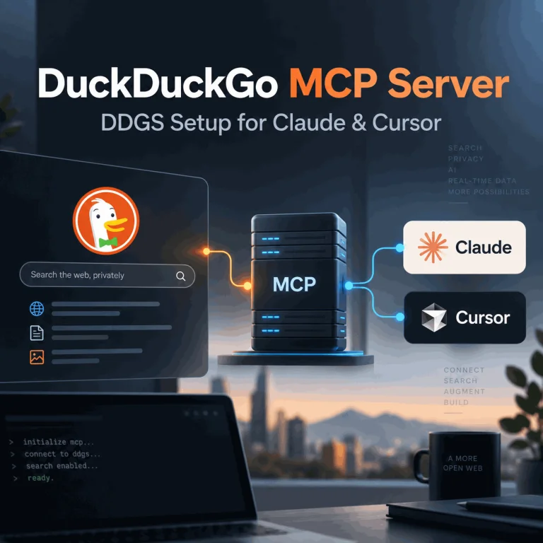 DuckDuckGo MCP server setup cover image for DDGS with Claude and Cursor