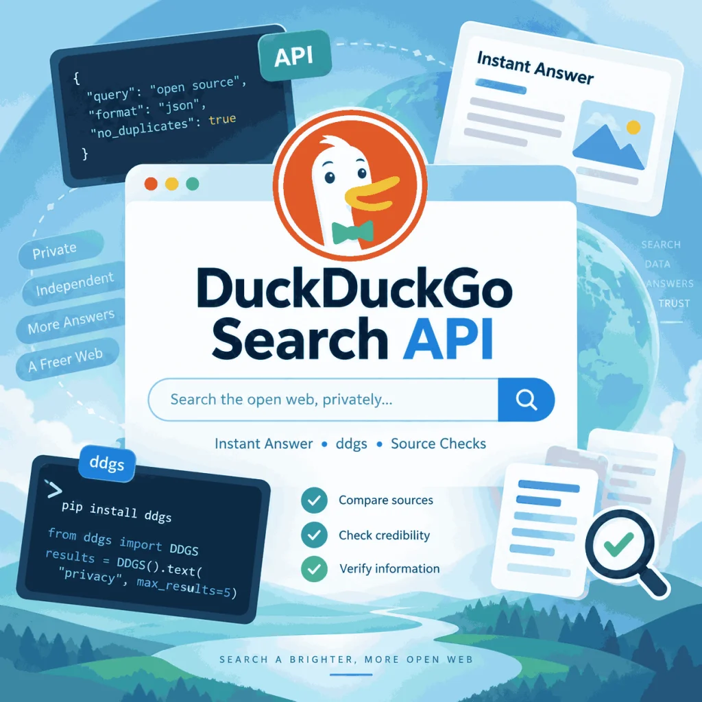 DuckDuckGo Search API with Instant Answer, ddgs, and source validation