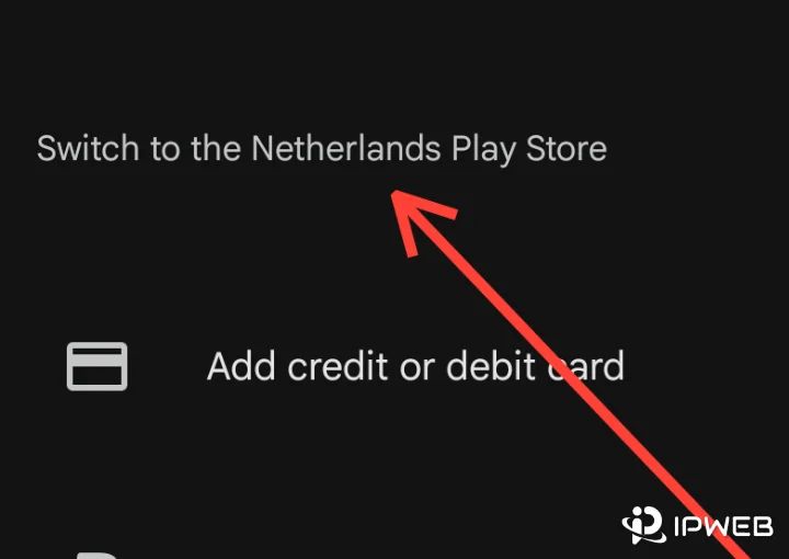 Google Play Country and profiles screen showing an option to switch Play Store country