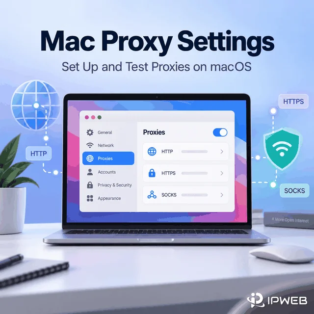 Mac proxy settings cover showing HTTP, HTTPS, and SOCKS proxy configuration on macOS