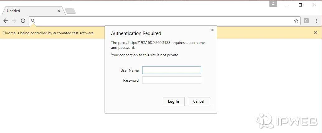 Chrome authentication prompt for a proxy in a Selenium-controlled browser