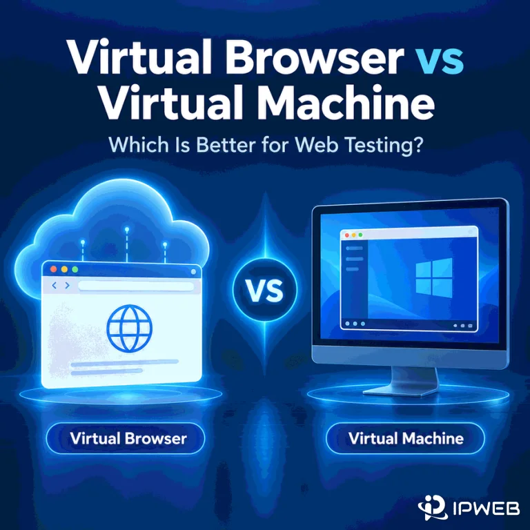 Virtual Browser vs Virtual Machine cover comparing a cloud browser environment with a full virtual machine for web testing