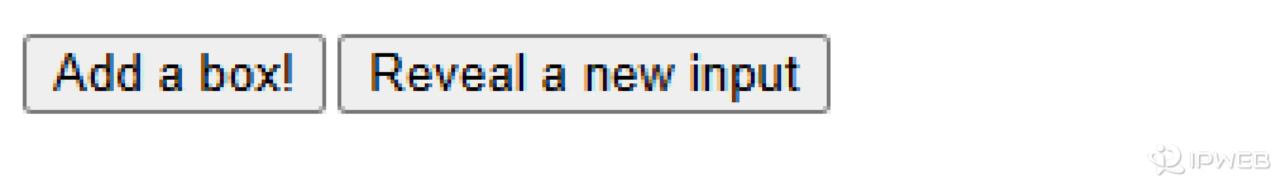 Initial Selenium dynamic test page showing the Add a box and Reveal a new input buttons